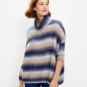 Loft ombre turtleneck poncho sweater